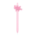 Bolígrafo de gel retráctil rosa con lindo dije de corazón y cita para la escritura escolar. - Parche de Corazón Hello Gorgeous (269-04) / Rosa