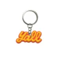 Llavero Y'all de goma suave PVC lindo colgante de bolsa elegante accesorio para mochila regalo - Borde Amarillo Naranja Y'all