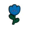 Blue cartoon flower silicone charm cute straw decoration accessory for cups and shoes 1pcs - Fits 4-10mm Straws / 107-16 (Tulip)