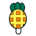 Cute cartoon pineapple shoe charm PVC decorative accessories for canvas shoes and clogs - Fits 4-10mm Straws / 107-35 (Pineapple Ice Cream)