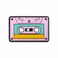 Retro cassette silicone shoe charm decorative buckle accessory for clogs slippers - Fits 4-10mm Straws / 107-18 (Cassette Tape)