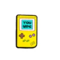 Retro game console PVC shoe charm yellow funny accessory decoration item for shoes. - Fits 4-10mm Straws / 107-19 (Handheld Game Console)