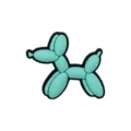 Cute teal balloon dog shoe charm, PVC DIY decoration accessory for canvas shoes and clogs. - Fits 4-10mm Straws / 107-29 (Balloon Dog - Tiffany Blue)