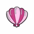 Pink seashell silicone shoe charm decorative accessory for custom slippers and straws. - Fits 4-10mm Straws / 107-20 (Seashell)