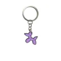 Llavero de perro globo morado lindo, colgante de goma PVC suave con anillo de metal resistente. - Perro Globo Púrpura