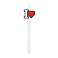 White retractable ballpoint pen with cute red heart charm for student office daily stationery use. - Red Heart Style / White