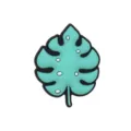 Cute monstera leaf silicone charm decorative accessory for shoes bags and cups stylish design. - Fits 4-10mm Straws / 107-23 (Monstera Leaf)