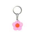 Llavero de flor margarita rosa lindo colgante de bolso silicona anillo metálico variante - 005-38 Llavero