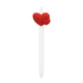 Retractable ballpoint pen with red 3D double heart silicone charm, cute student office stationery. - Double Heart Style / White