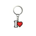 Lindo llavero de goma suave PVC corazón, elegante dije colgante para bolso y llaves de auto. - Letra I