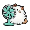 Charm de chaussure chat dessin animé, boucle de lacet PVC créative pour décoration DIY. - Breloque Chat Ventilateur
