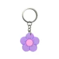 Llavero de flor margarita morada lindo colgante de bolso dibujos animados anillo metal - 005-40 Llavero