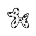 Cute black and white cow print balloon dog PVC charm, perfect for DIY shoe decoration. - Fits 4-10mm Straws / 107-28 (Balloon Dog - Black & White)