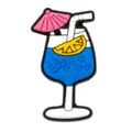 Silicone cocktail straw charm and decorative cover accessory in blue and yellow design. - Fits 4-10mm Straws / 107-34 (Cocktail)