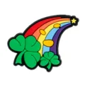 Charm de chaussure PVC dessin animé arc-en-ciel trèfle décoration accessoire - Breloque Trèfle Arc-en-Ciel