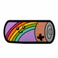 Silicone battery shoe charm cute rainbow badge cartoon accessories decorative buckle - Fits 4-10mm Straws / 107-32 (Battery & Rainbow)