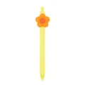 Lindo bolígrafo de gel amarillo con dije de flor naranja, escritura fluida material escolar. - Flor Naranja (005-35F16)