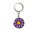 Llavero de flor margarita morada lindo colgante de bolso accesorio de metal coche - 005-45 Llavero