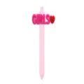 Pink Retractable Ballpoint Pen with Girls Letter Silicone Charm Black Ink Cute Stationery - GIRLS Heart Style / Pink