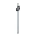 Leuke grijze kat intrekbare gelpen met kawaii kitten topper voor kantoor en school. - Lichtgrijs