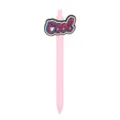 Pink retractable ballpoint pen with cool rubber charm, cute student stationery office supply. - COOL Style / Pink