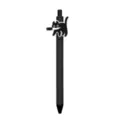Leuke zwarte gelpen met grappige mes-zwaaiende kattenhanger, soepel schrijven voor op kantoor. - Zwart
