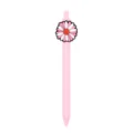 Bonito bolígrafo de gel retráctil con flor rosa, bonita papelería de estudiante bolígrafo. - Flor Rosa y Blanca (005-42F15)