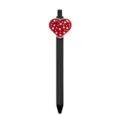 Zwarte gelpen met een rode hartvormige topper en witte stippen voor studenten en school. - Rood Hart Witte Stip Patch (269-29)