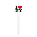 Retractable ballpoint pen with NY souvenir topper cute black ink pen student stationery - I NY Style / White