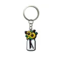 Lindo girasol tarro llavero PVC suave bolso colgante coche anillo de llave accesorio - 006-49 Llavero