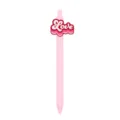 Roze intrekbare gelpen met schattige Love siliconen bedel voor studenten schrijfwaren - Love Tekst Patch (269-39)