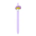 Lindo bolígrafo de gel morado retráctil con dije de hongo, papelería bonita para estudiantes. - Colgante de Seta (006-10F14)