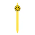 Cute yellow retractable ballpoint pen with smiley face decor for school and office writing. - Smile Face Pendant Style / Yellow