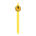 Yellow retractable ballpoint pen with cute cartoon smiley face charm, smooth writing school stationery - Smile Face Pendant Style / Yellow