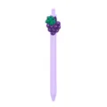 Bolígrafo de gel retráctil morado con lindo colgante de dibujos animados de uva 3D escritura suave - Colgante de Uva (006-20F14)
