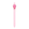 Pink retractable gel pen with creative melting smiley face decor for students. - Melting Smiley Style / Pink