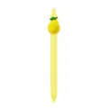 Lindo bolígrafo de gel de fruta amarilla con adorno de pera de silicona, papelería. - Colgante de Pera (006-22F16)