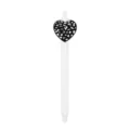 Retractable ballpoint pen black and white leopard heart design cute student stationery - Leopard Heart Style / White