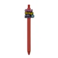 Red retractable ballpoint pen with motivational quote silicone charm for student office stationery. - Great Things Are Coming Style / Red