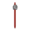 Red retractable ballpoint pen with black ink and stylish quote charm for students. - Croc Club Style / Red