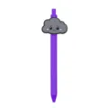 Cute grey cloud gel pen purple retractable writing stationery for students and office use - Grey Rain Cloud Style / Deep purple