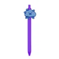 Cute purple retractable ballpoint pen with blue cloud charm student stationery office supply - Blue Sad Cloud Style / Deep purple