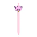 Cute pink retractable gel pen with angry cloud silicone charm, perfect for daily office and school. - Lightning Angry Cloud Style / Pink