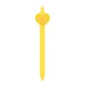 Yellow retractable ballpoint pen with cute layered heart topper for students and office use. - Layered Heart Style / Yellow