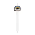 Retractable ballpoint pen with a cute rainbow Yeah silicone topper white gel pen stationery - Yeah Rainbow Style / White