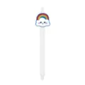 Cute cartoon cloud rainbow retractable ballpoint pen for school and office writing supplies. - Colorful Cloud Rainbow Style / White