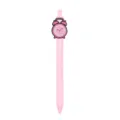 Pink retractable ballpoint pen featuring a cute alarm clock charm student stationery. - Alarm Clock Style / Pink