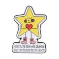 Cartoon ster geëmailleerde broche met Spaanse quote, schattig metalen kleding accessoire. - Ster (QHXZ6998)