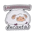 Schattige cartoon schaap emaillen speld met Spaanse tekst stijlvolle metalen broche kleding - Schaap (QHXZ6999)