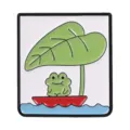 Cute cartoon frog enamel pin summer lotus leaf red boat metal badge for jacket backpack - Lotus Leaf Boat Frog Style(QHXZ7083)